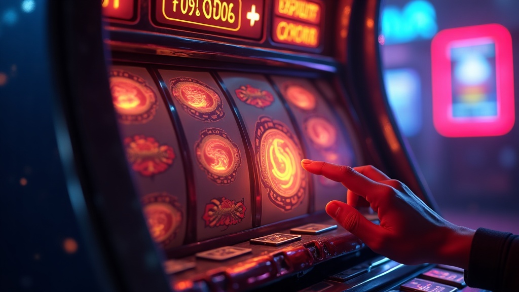Free spins code entry screen in a dark casino scene